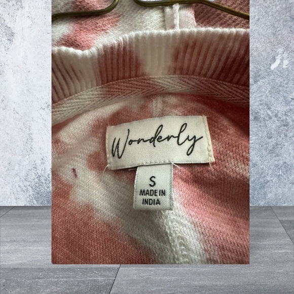 Wonderly Cream and Pink Tie-Dye Long Sleeve Top - Picture 3 of 4